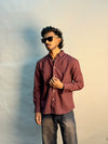Maroon Micro Checks Shirt
