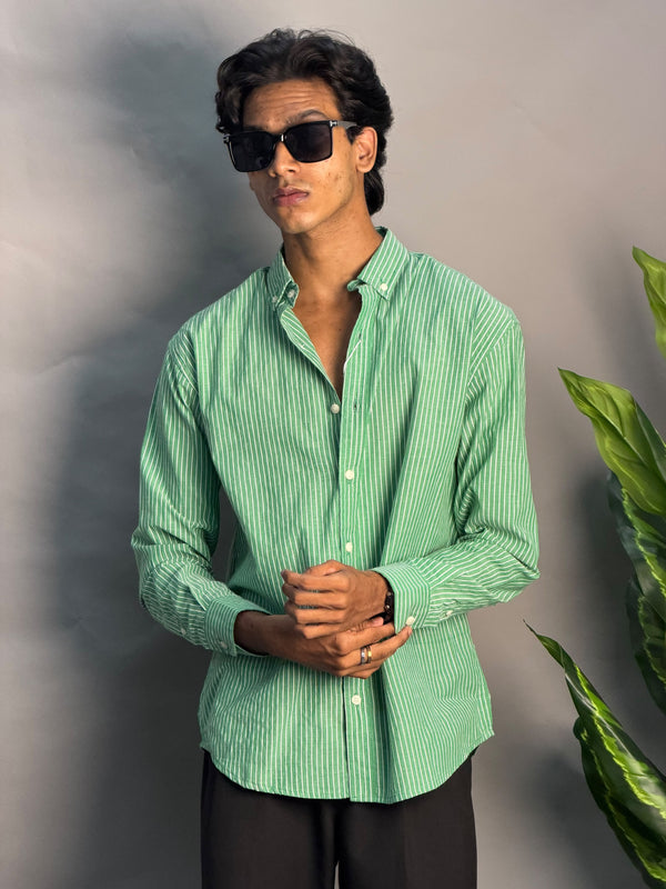 White & Green Lines Shirt