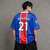 Blue Red White Striped Five-Sleeve Jersey (Portugal)