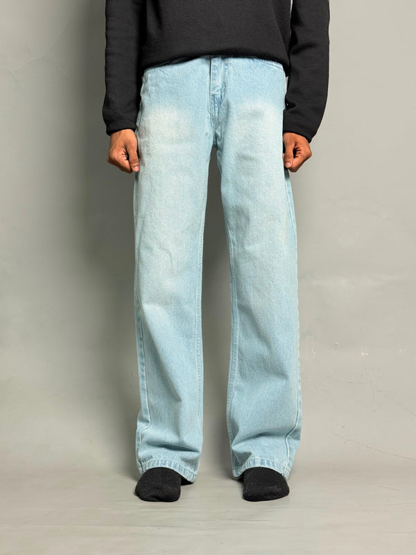Light Blue Double-Shade Baggy Jeans