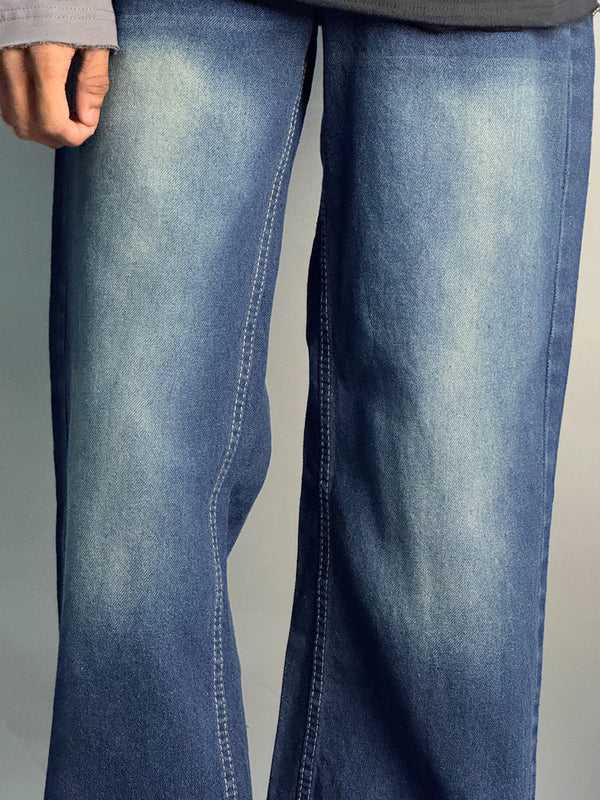 Dark Blue Shaded Straight Fit