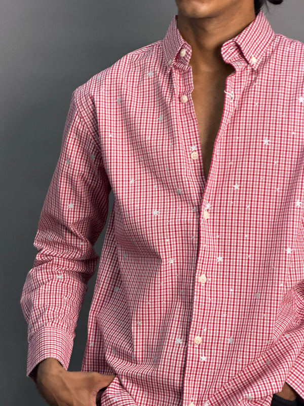 Red Checks With Stars Shirt