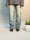 Blue Vintage Washed Straight Fit Jeans
