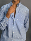 Dark Blue Checks With Stars Shirt