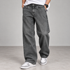 Charcoal Baggy Fit Acid-Wash Jeans