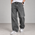 Charcoal Baggy Fit Acid-Wash Jeans