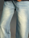 Semi Baggy Blue & Light Green Jeans
