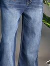Wide Leg Blue & White Jeans