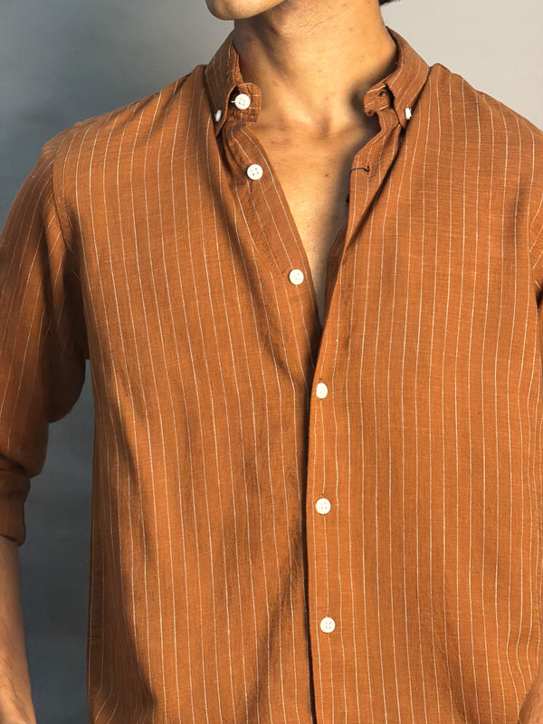 White & Brown Lines Shirt