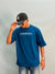 Dark Blue Five-Sleeve Graphic T-Shirt