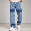 Mid-Blue Indigo-Band Straight Fit Jeans