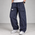 Dark Blue Straight Fit Cargo Pants