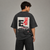 Dark Grey Acid-Wash Five-Sleeve T-Shirt