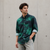 Green Black Tie-Dye Full-Sleeve Printed Shirt