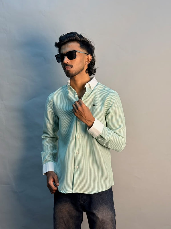Green & White Stripe Shirt