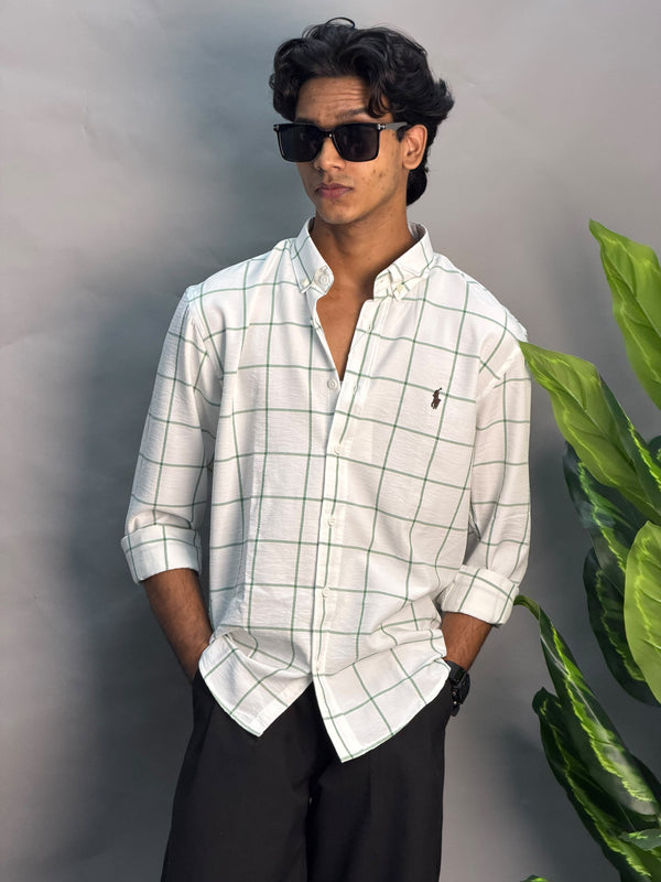 Checks Shirt [White & Green]