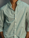 Dark Green & White Checks Shirt