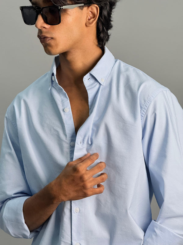PLAIN SHIRT [POLY LYCRA,SKY BLUE]