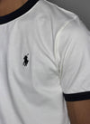 Ringer Half Sleeve T-Shirt [WHITE]