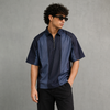 Denim Collar Five-Sleeve T-Shirt
