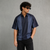 Denim Collar Five-Sleeve T-Shirt