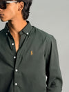 PLAIN SHIRT [POLY LYCRA,GREEN]