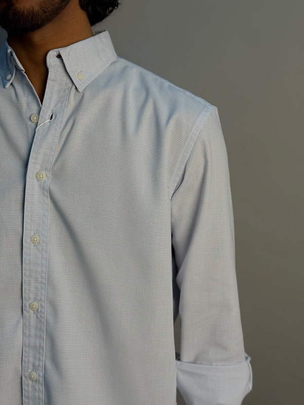 Light Blue Micro Checks Shirt