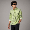 Pale Lime Black Tie-Dye Full-Sleeve Shirt