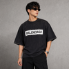 Black Graphic Five-Sleeve T-Shirt