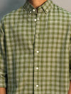 White & Green Checks Shirt