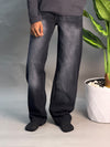 Semi Baggy Black & White Shade Jeans