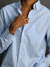 Light Blue Microchecks With Stars Shirts