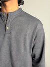 Full Sleeve Henley Tshirt - Grey