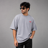 Grey Ribbed Five-Sleeve T-Shirt