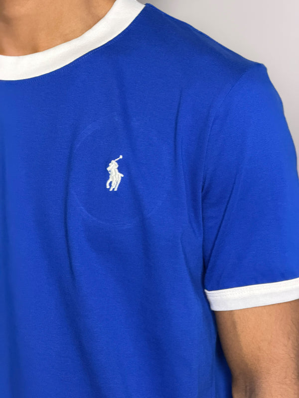 Ringer Half Sleeve T-Shirt [BLUE]