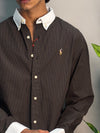 White Collared Black & Brown Checks Shirts