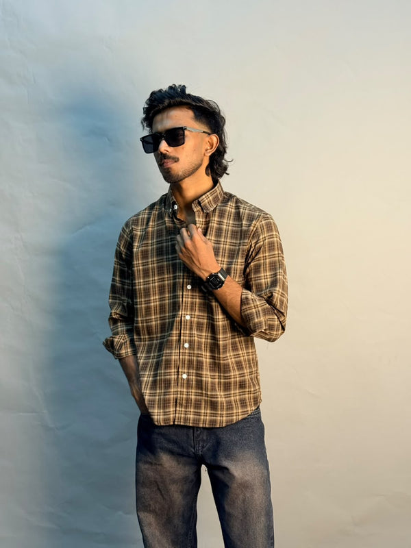 IMP Brown & Beige Check Shirt