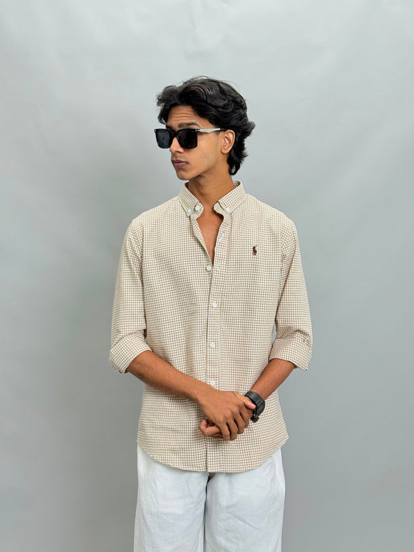 MICRO CHECKS SHIRTS [YELLOW]