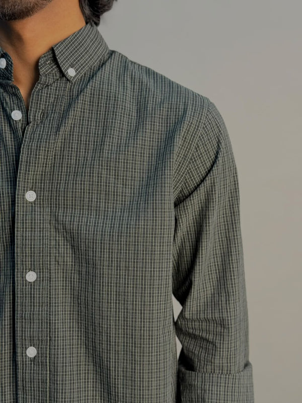 Green & Black Checks Shirt