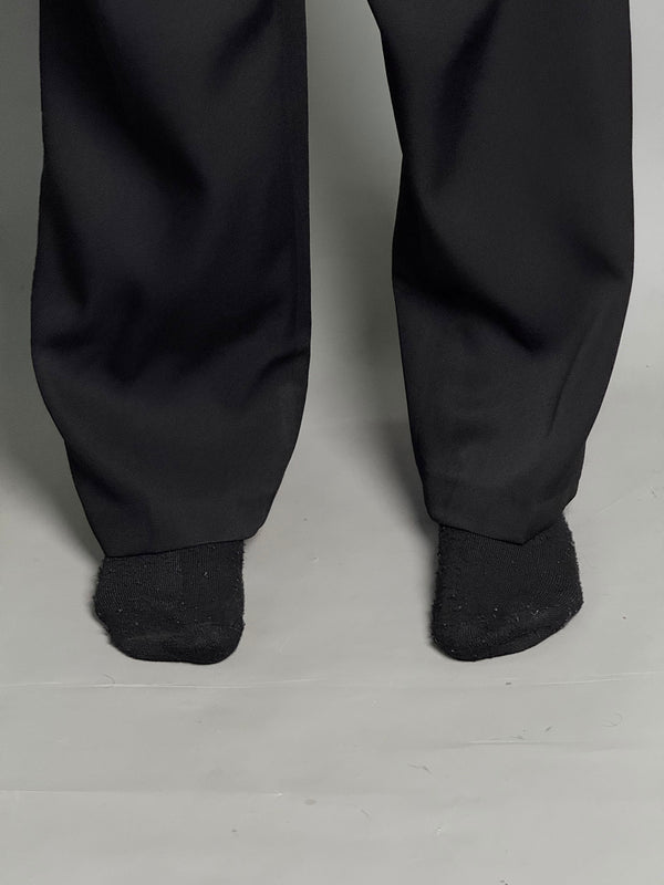 Black Wide Leg Baggy Gurkha Pants