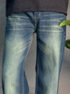 Semi Baggy Dark Blue & Green Jeans
