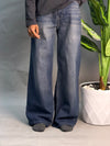 Wide Leg Blue & Light Pink Jeans