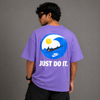 Purple Slogan Graphic Oversized T-Shirt
