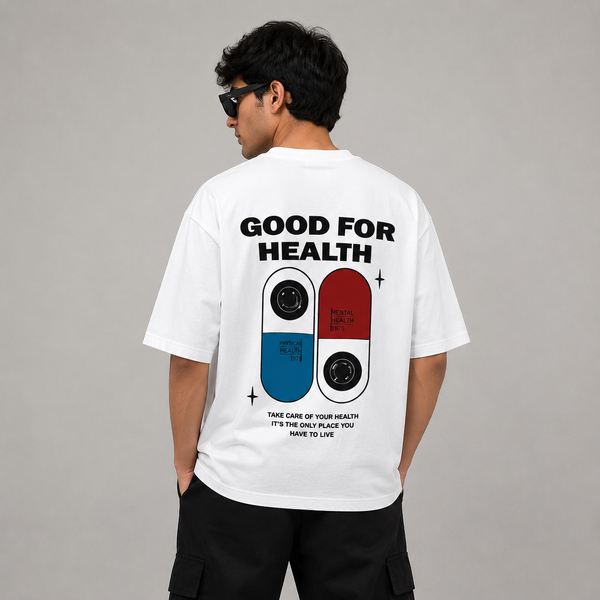 White Pill Graphic Five-Sleeve T-Shirt