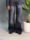 Wide Leg Black & White Jeans