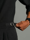 Black Wide Leg Baggy Gurkha Pants