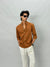 Light Orange Full-Sleeve Linen Shirt