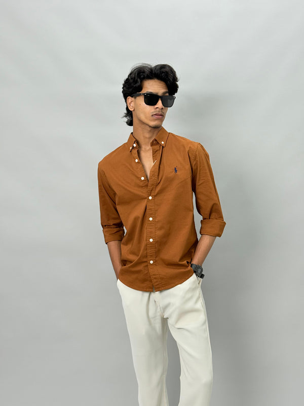 Full Sleeve Linen Shirts (Light orange)