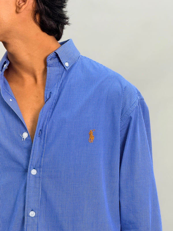 SUPER MICRO CHECKS SHIRT [BLUE]