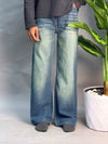 Wide Leg Classic Blue & Green Jean